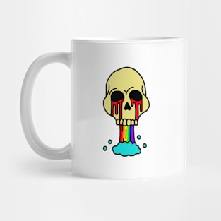 Rainbow Waterfall Skull Mug